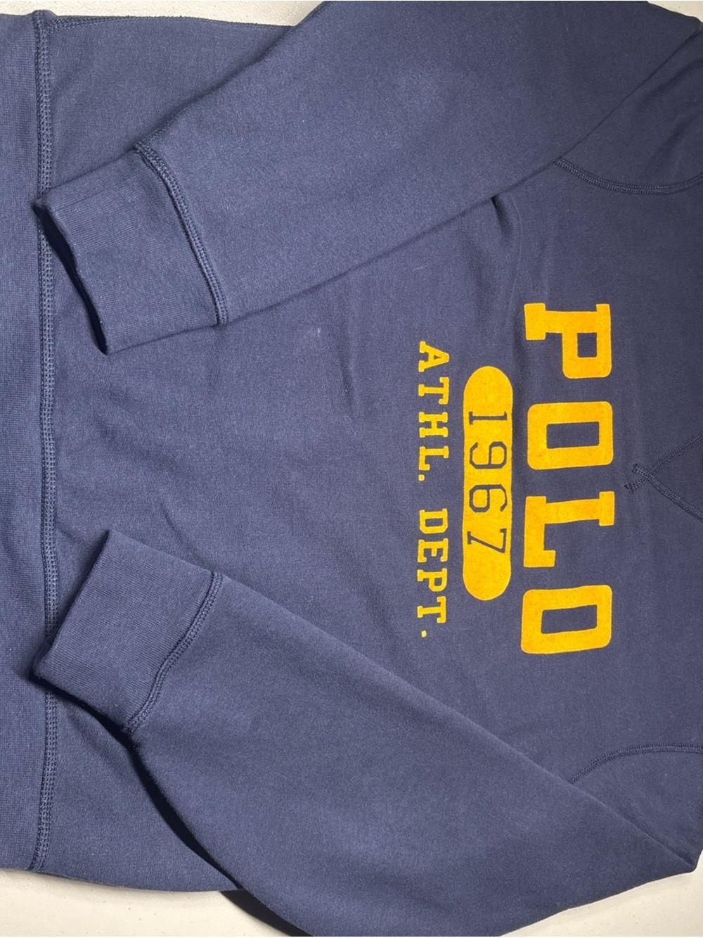 Polo Ralph Lauren Sweatshirt Mens M  Blue 1967 Athletic Dept. Crew Felt Print